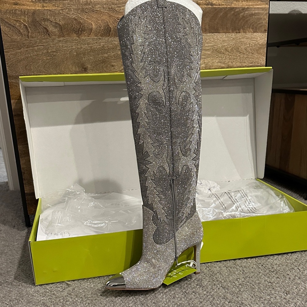GIANNI BINI KATAYANNA SILVER BOOTS